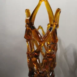 Pamono Large Italian Murano Glass Bowl with Grid Pattern from Made Murano Glass, 1950s><noscript><img width=