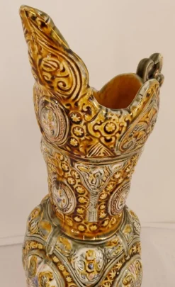 Best Pamono Large Italian Ornate Majolica Jug, 1960s