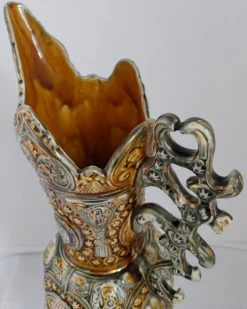 Best Pamono Large Italian Ornate Majolica Jug, 1960s