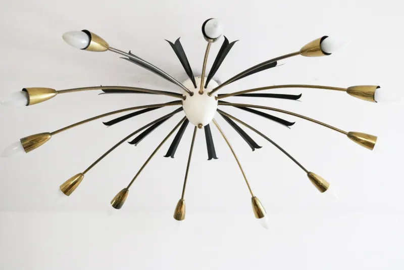 Clearance Pamono Large Italian Sputnik Ceiling Light from Stilnovo, 1950s