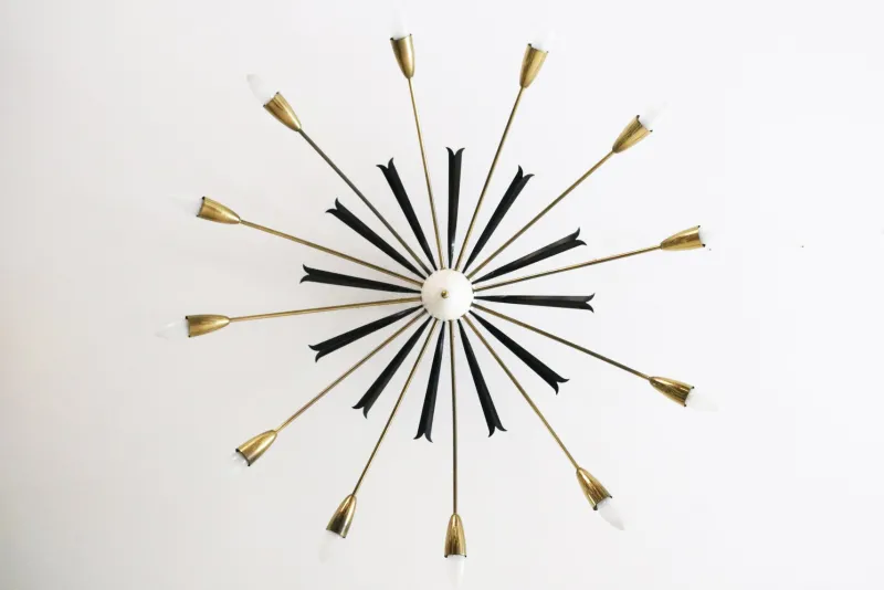 Clearance Pamono Large Italian Sputnik Ceiling Light from Stilnovo, 1950s