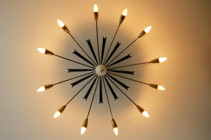 Clearance Pamono Large Italian Sputnik Ceiling Light from Stilnovo, 1950s
