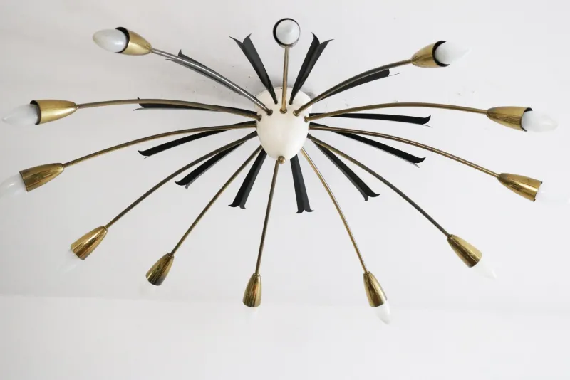 Clearance Pamono Large Italian Sputnik Ceiling Light from Stilnovo, 1950s