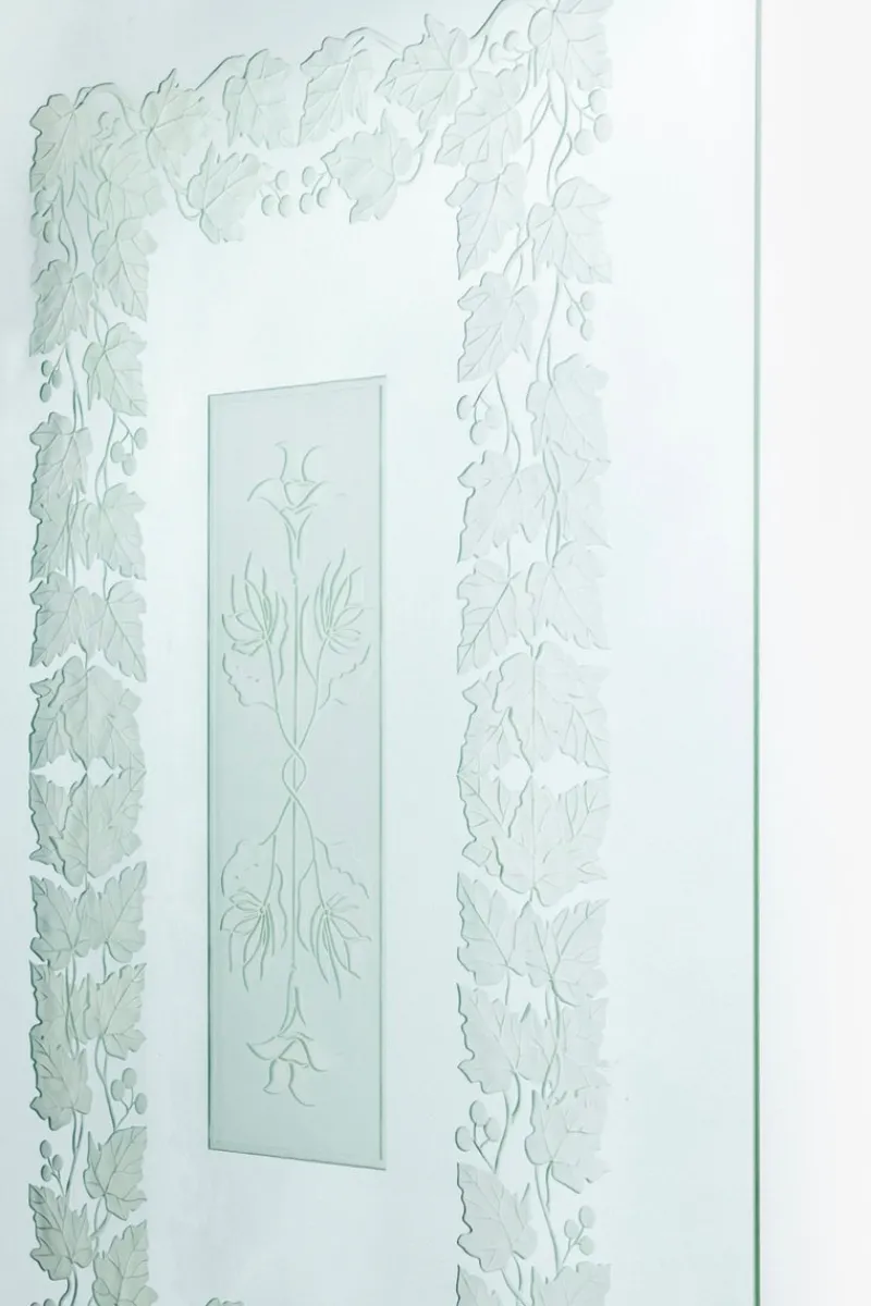 Pamono Large Italian Stained Glass Window in Etched Glass, 1950s> Room Dividers & Screens