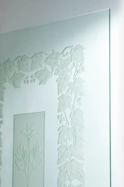 Pamono Large Italian Stained Glass Window in Etched Glass, 1950s><noscript><img width=
