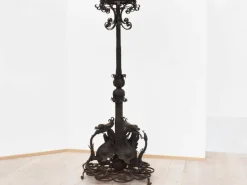 Sale Pamono Large Italian Wrought Iron Outdoor Lamppost from Mazzucotelli, Italy, 1910s