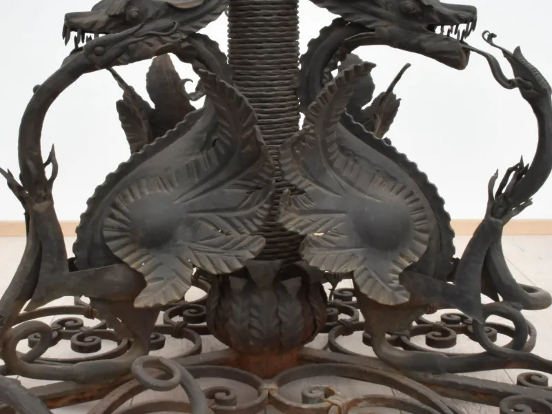 Sale Pamono Large Italian Wrought Iron Outdoor Lamppost from Mazzucotelli, Italy, 1910s
