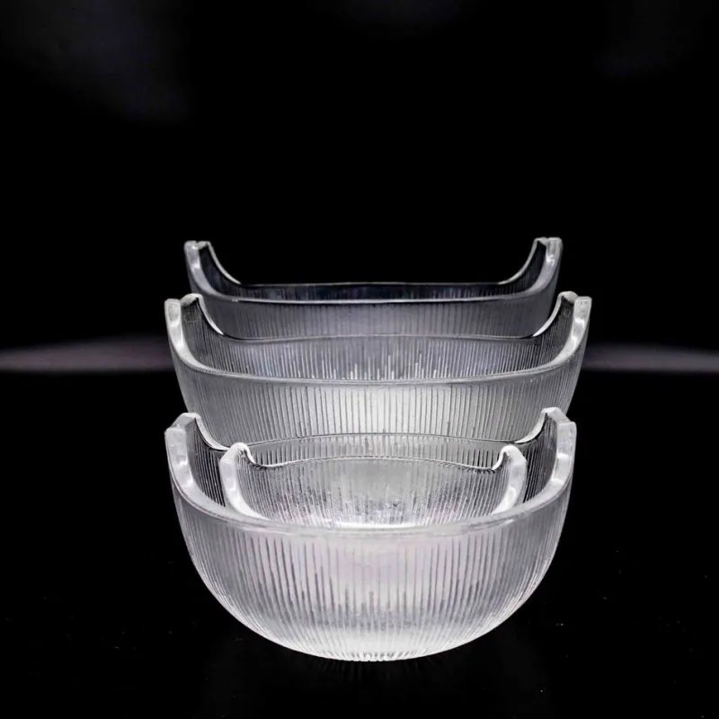 Pamono Large Japanese Bowls by Hoya Crystal, 1960s, Set of 8> Serving Dishes