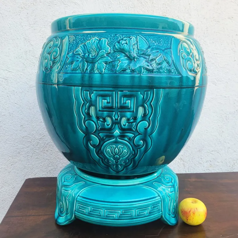 Pamono Large Japanese-Style Ceramic Planter, 1800s> Planters And Jardiniere