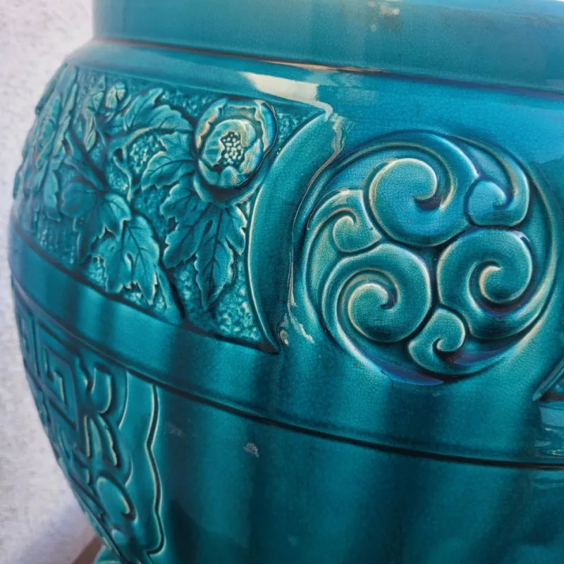 Pamono Large Japanese-Style Ceramic Planter, 1800s> Planters And Jardiniere