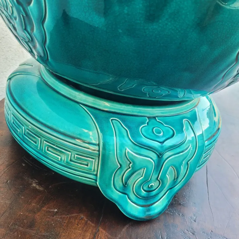 Pamono Large Japanese-Style Ceramic Planter, 1800s> Planters And Jardiniere