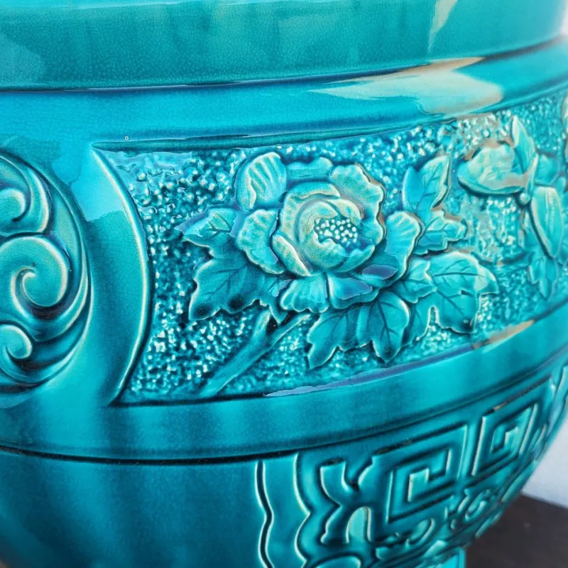 Pamono Large Japanese-Style Ceramic Planter, 1800s> Planters And Jardiniere