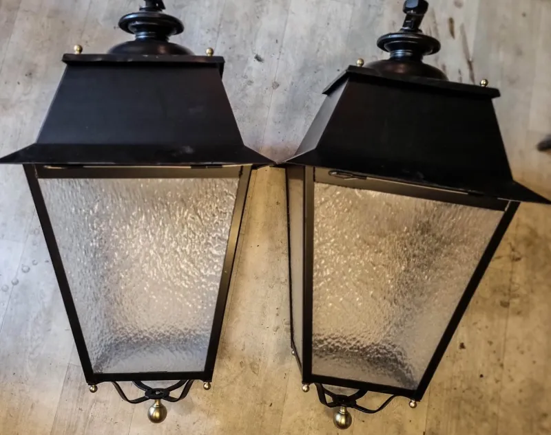 Pamono Large Lanterns, 1970s, Set of 2