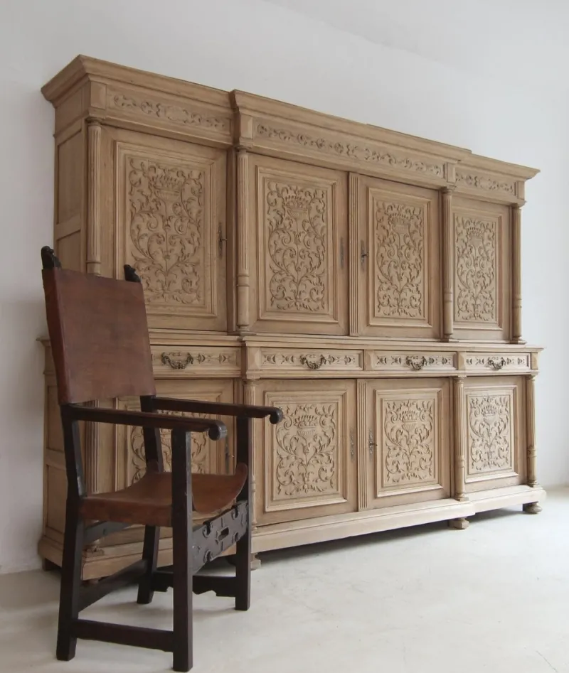 Outlet Pamono Large Late 19th Century Bleached Oak Cabinet