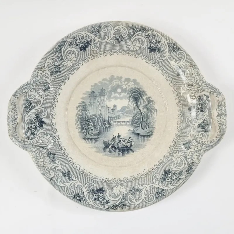 Discount Pamono Large Late 19th Century Victorian Serving Plate in Rhine Pattern, England