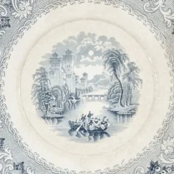 Discount Pamono Large Late 19th Century Victorian Serving Plate in Rhine Pattern, England