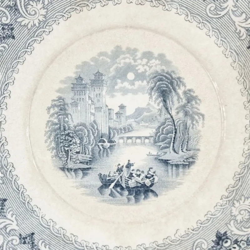 Discount Pamono Large Late 19th Century Victorian Serving Plate in Rhine Pattern, England