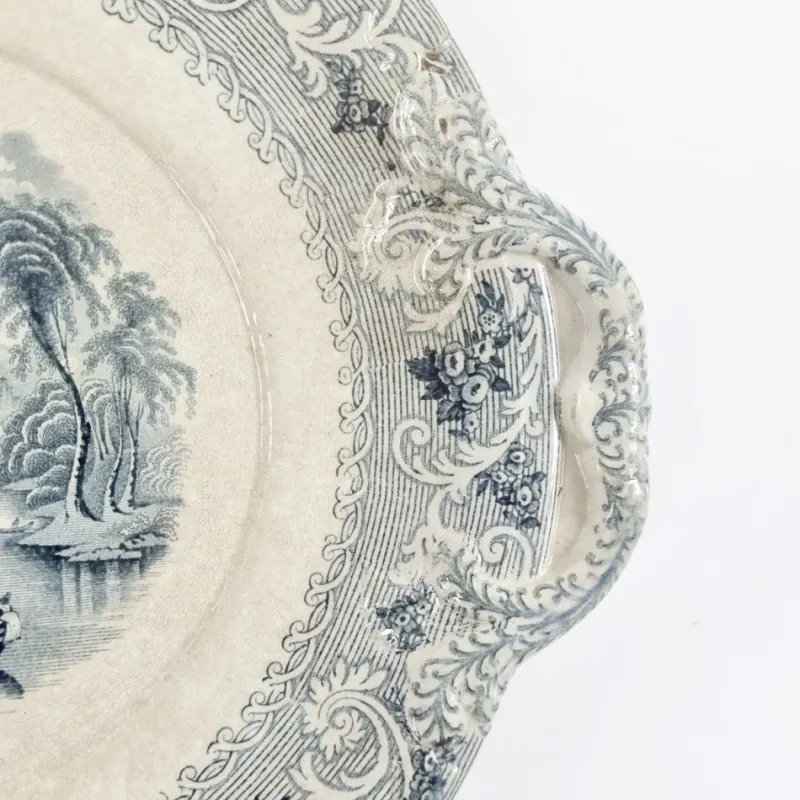 Discount Pamono Large Late 19th Century Victorian Serving Plate in Rhine Pattern, England