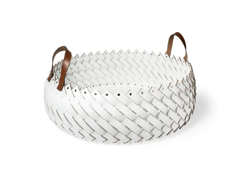 Pamono Large Leather Almeria Basket with Handles> Trunks, Crates & Baskets