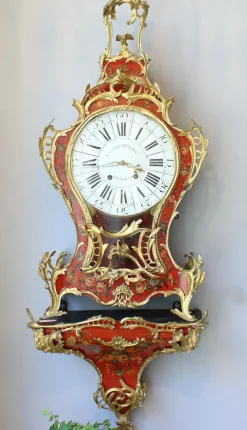 Clearance Pamono Large Louis XV Cartel Clock & Wall Console, France, 1750s, Set of 2