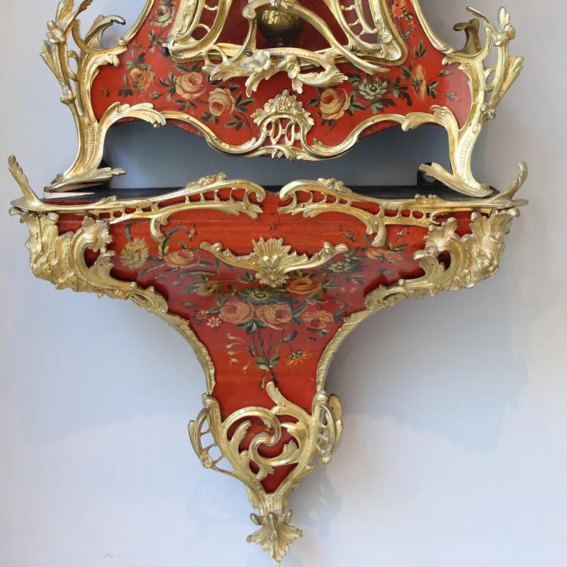 Clearance Pamono Large Louis XV Cartel Clock & Wall Console, France, 1750s, Set of 2