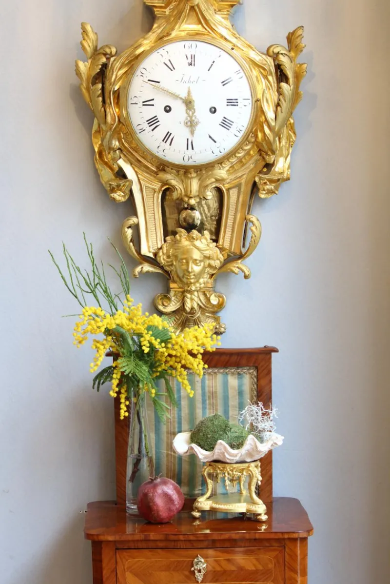 Pamono Large Louis XVI Cartel Wall Clock, Paris, 1770s> Clocks