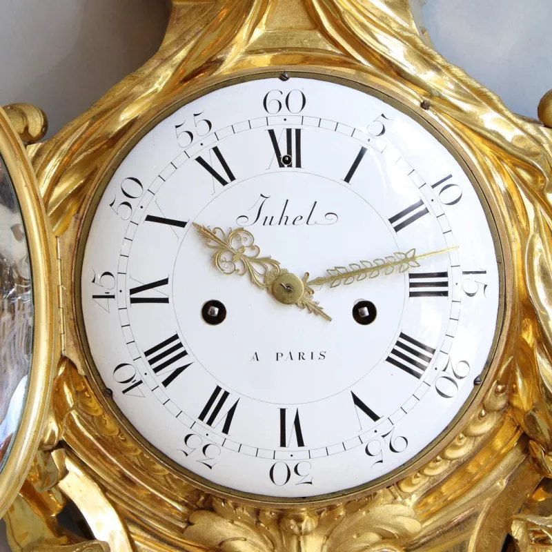 Pamono Large Louis XVI Cartel Wall Clock, Paris, 1770s> Clocks