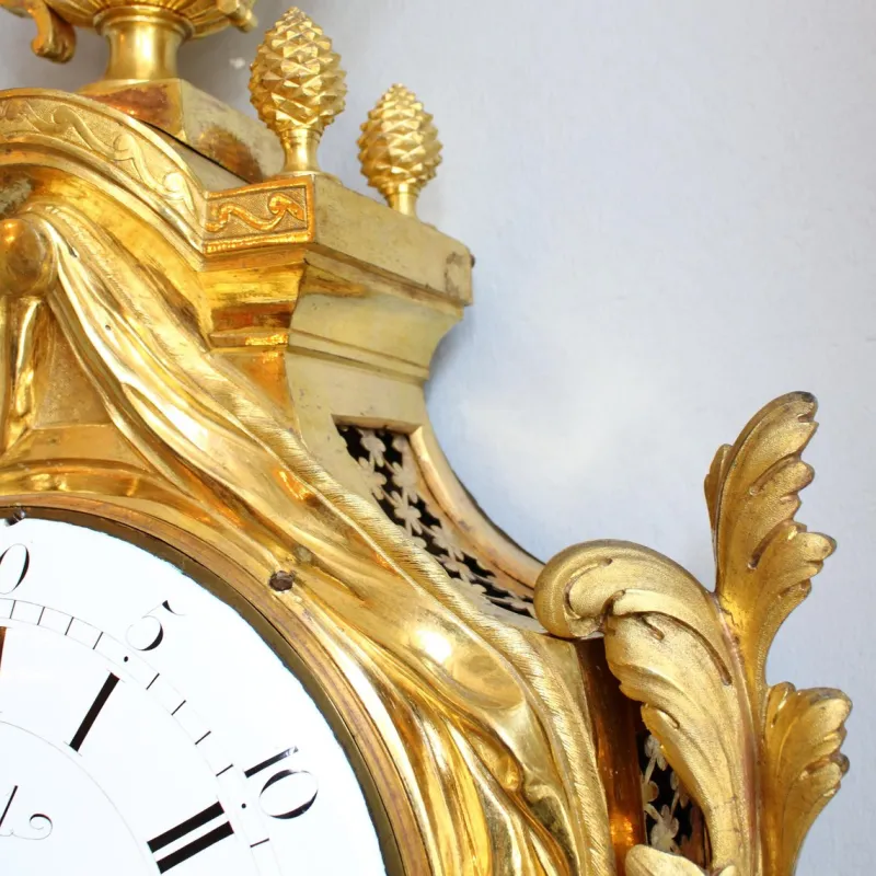 Pamono Large Louis XVI Cartel Wall Clock, Paris, 1770s> Clocks