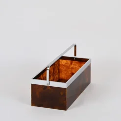 Online Pamono Large Magazine or Bottle Rack in Tortoiseshell Acrylic Glass and Chrome from Dior, Italy, 1970s
