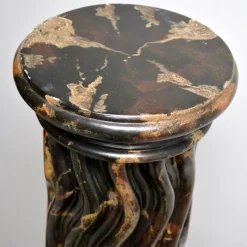Pamono Large Marble Effect Columns, 1970, Set of 2> Pedestals And Columns