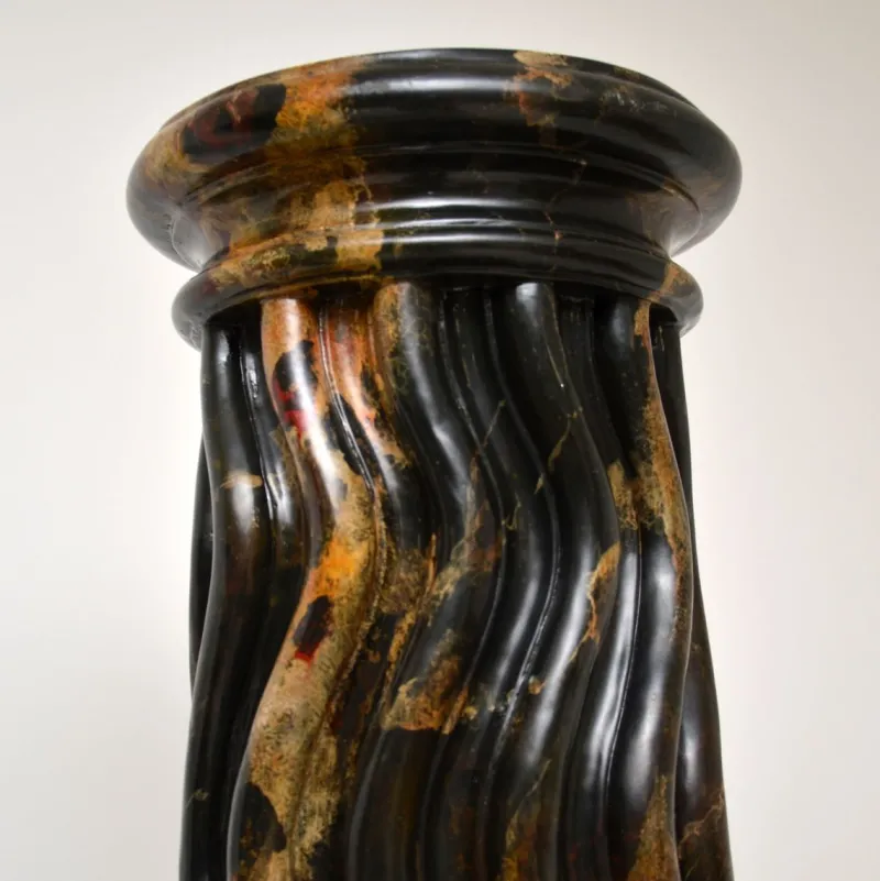 Pamono Large Marble Effect Columns, 1970, Set of 2> Pedestals And Columns