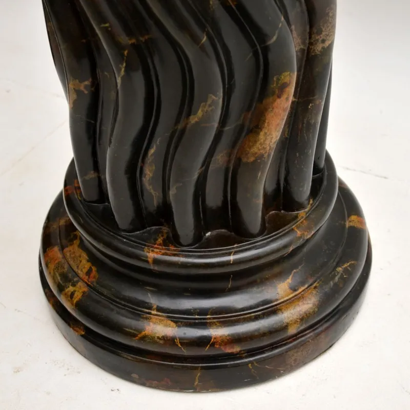 Pamono Large Marble Effect Columns, 1970, Set of 2> Pedestals And Columns