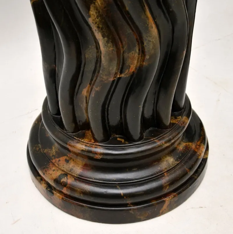 Pamono Large Marble Effect Columns, 1970, Set of 2> Pedestals And Columns