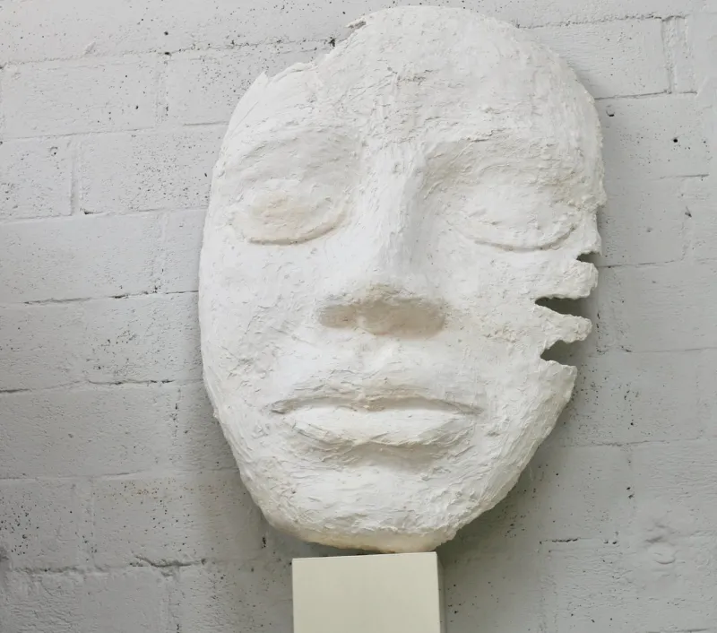 Pamono Large Mask, 1970s, Plaster> Sculpture