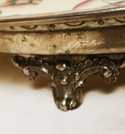 Pamono Large Metal and Porcelain Tray from Rörstrand, 1900s><noscript><img width=