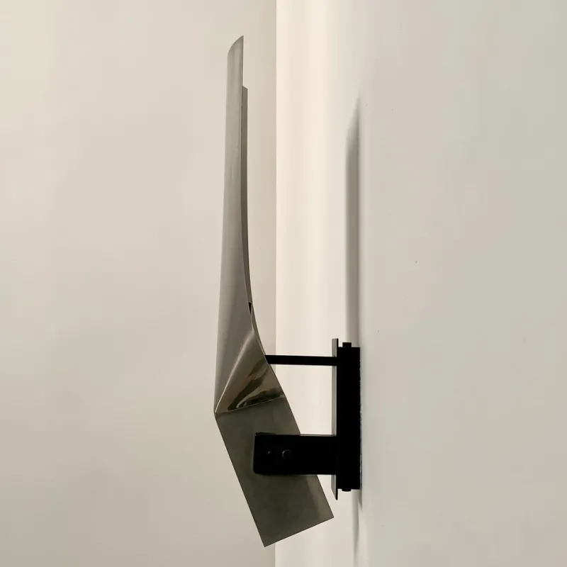Pamono Large Metal Sconce in the style of Michel Boyer, France, 1970s