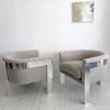 Pamono Large Mid-Century Chromed Steel and Mohair Bouclé Lounge Chairs by Milo Baughman, USA, 1970s, Set of 2> Lounge Chairs & Armchairs