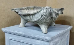 Pamono Large Mid-Century Composite Stone Clam Shell Planter, 1950s><noscript><img width=