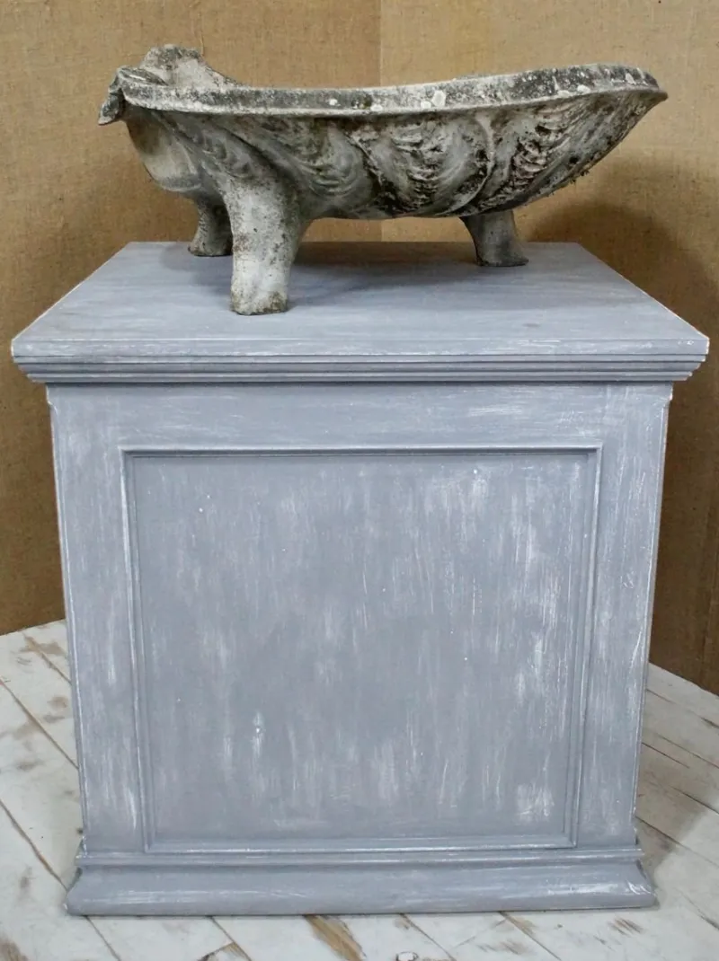 Pamono Large Mid-Century Composite Stone Clam Shell Planter, 1950s> Planters And Jardiniere