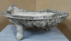 Pamono Large Mid-Century Composite Stone Clam Shell Planter, 1950s><noscript><img width=