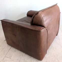 Pamono Large Mid-Century Dutch Buffalo Leather Armchair from Leolux, 1970s><noscript><img width=