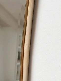 Pamono Large Mid-Century Italian Wall Mirror with Cut Glass and Brass Frame, 1950s><noscript><img width=