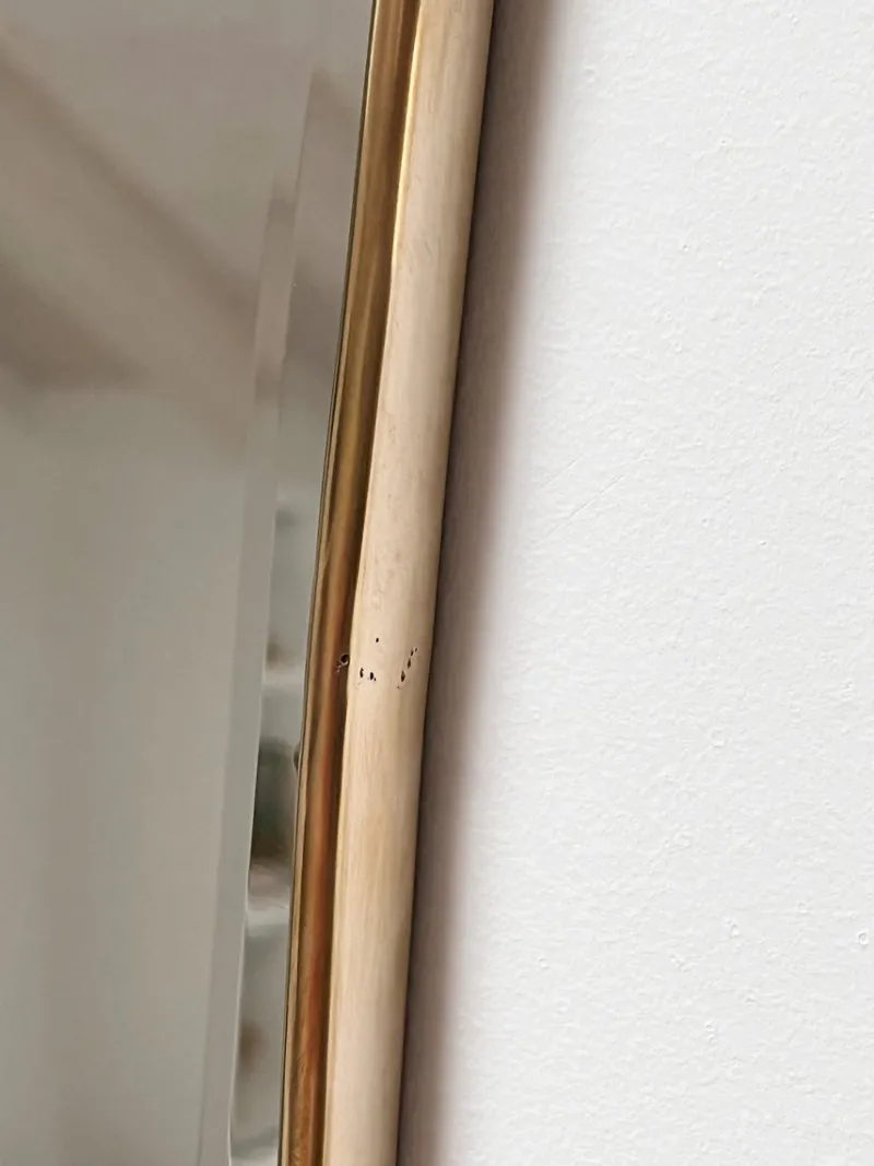 Pamono Large Mid-Century Italian Wall Mirror with Cut Glass and Brass Frame, 1950s> Mirrors