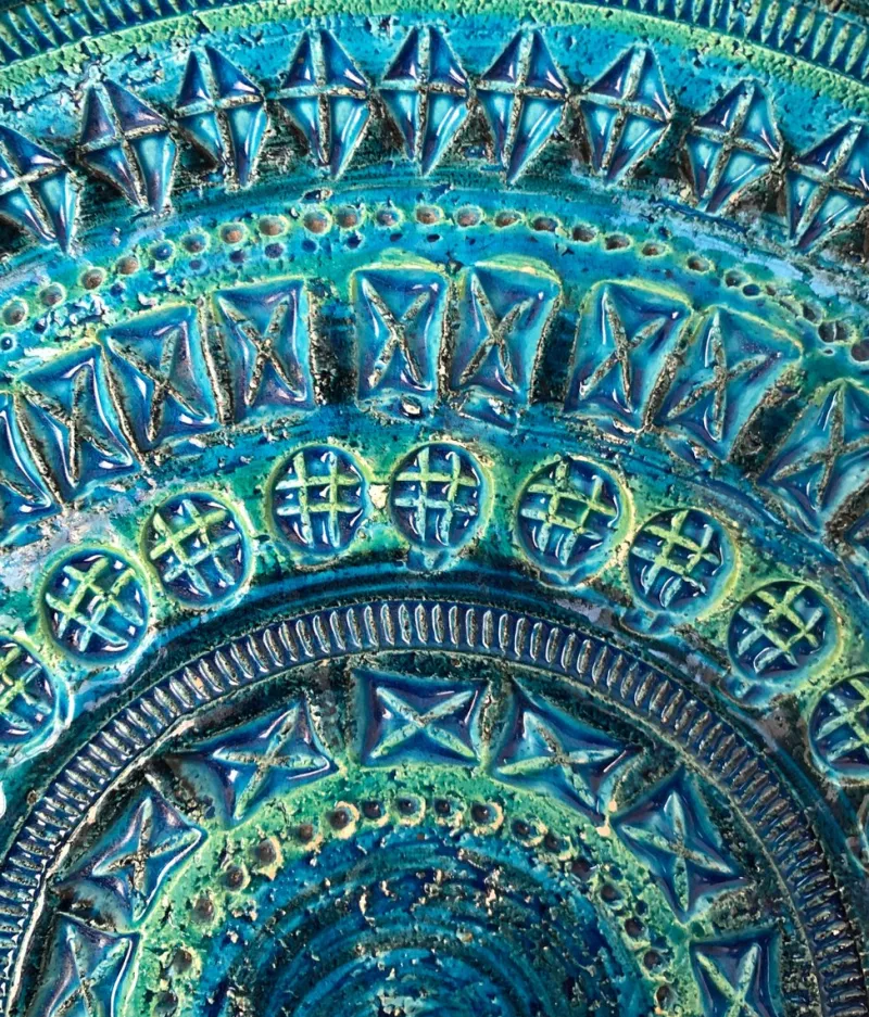 Online Pamono Large Mid-Century Italian Rimini Blu Pottery Bowl by Aldo Londi for Bitossi