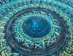 Online Pamono Large Mid-Century Italian Rimini Blu Pottery Bowl by Aldo Londi for Bitossi