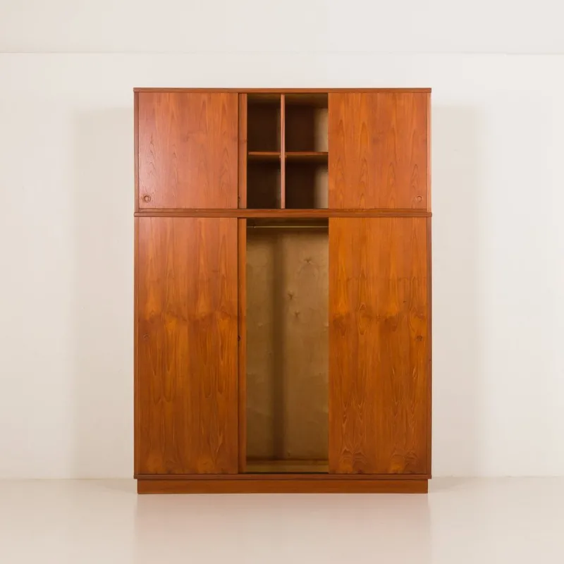 Sale Pamono Large Mid-Century Modern Danish Teak Wardrobe, 1960s