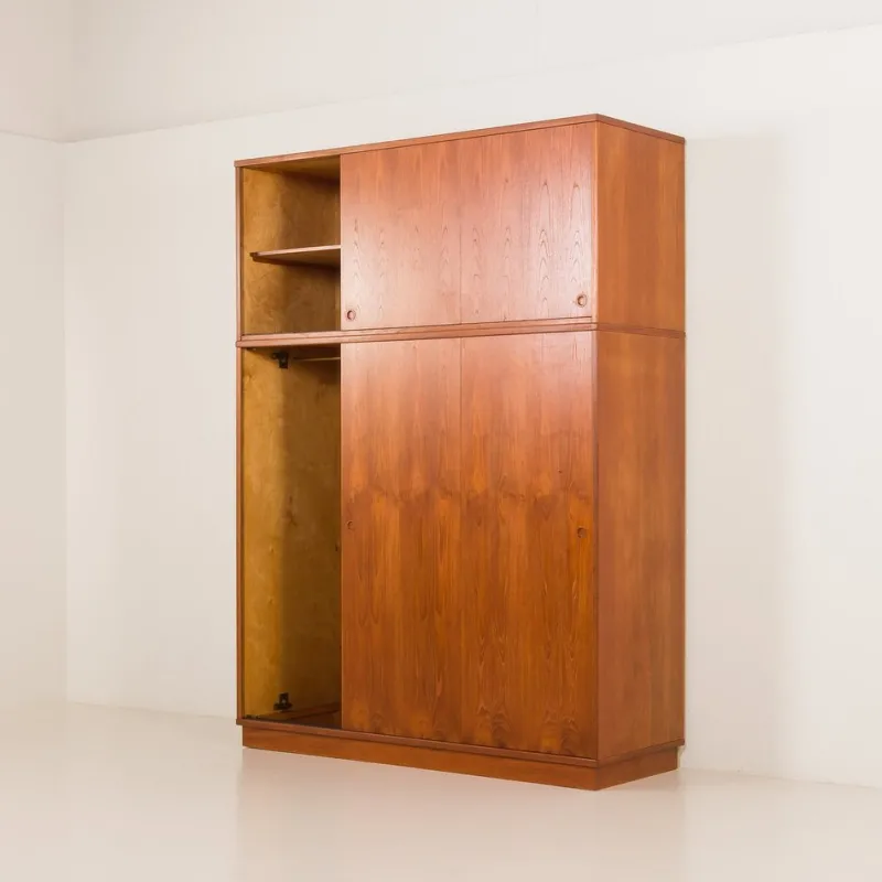 Sale Pamono Large Mid-Century Modern Danish Teak Wardrobe, 1960s