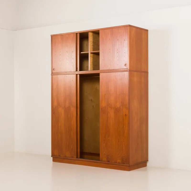 Sale Pamono Large Mid-Century Modern Danish Teak Wardrobe, 1960s