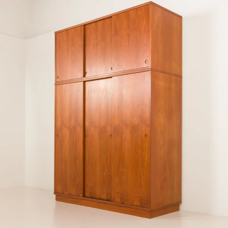 Sale Pamono Large Mid-Century Modern Danish Teak Wardrobe, 1960s