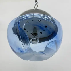 Discount Pamono Large Mid-Century Murano Glass Globe Hanging Lamp from Mazzega, 1970s
